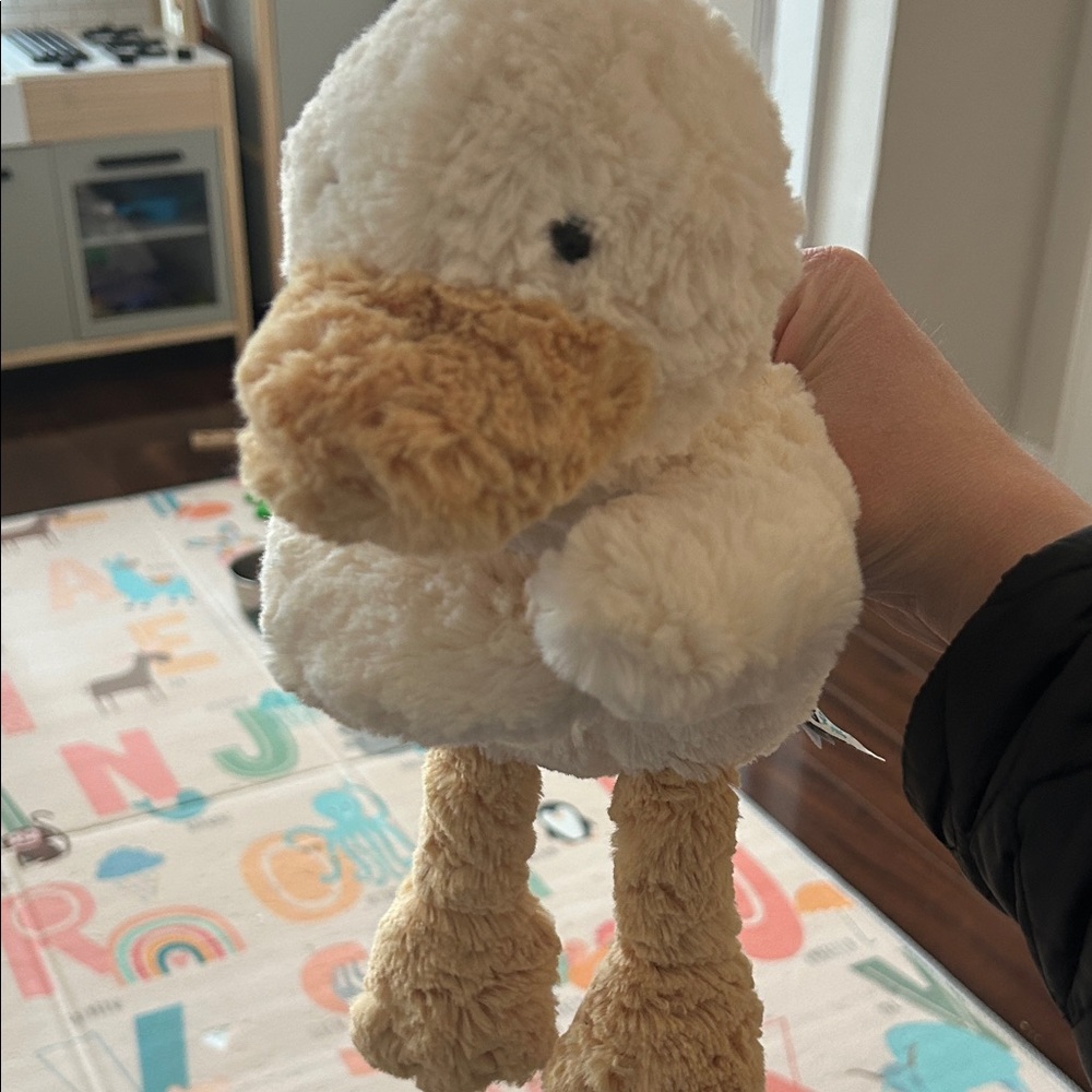 Jellycat Cream and Tan Stuffed “tumblie” duck